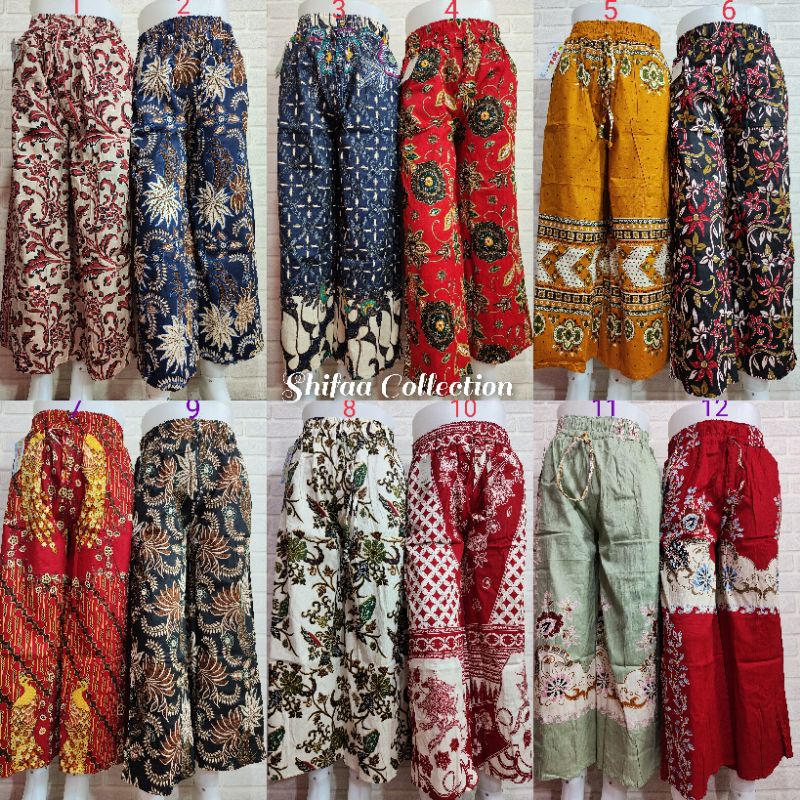 Celana Kulot Batik Panjang Katun Streach (All Size Dewasa)