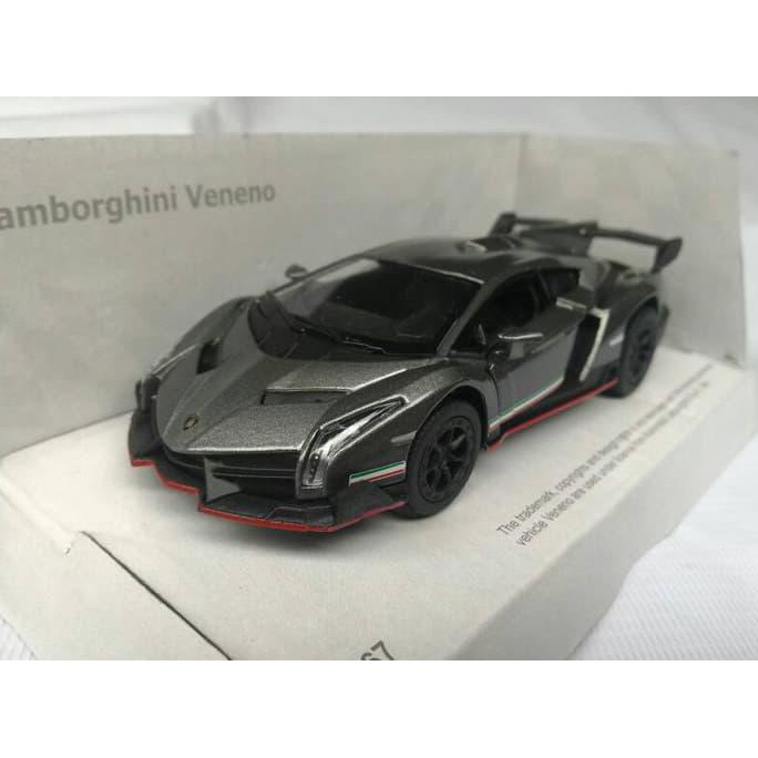 Lamborghini Veneno Grey (Diecast Miniatur Mobil 1/32 Kinsmart)