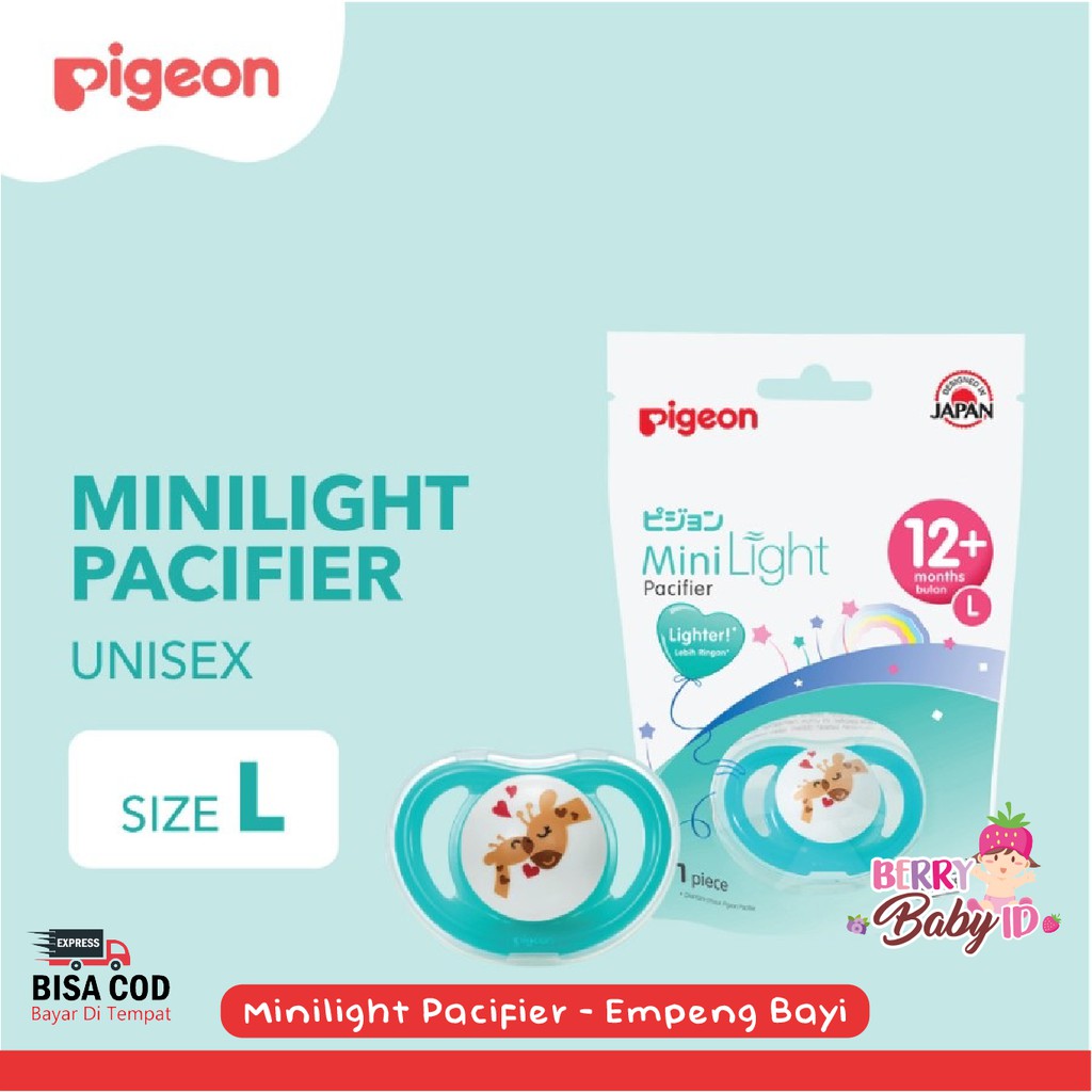 Pigeon Silicone Minilight Pacifier Empeng Dot Soother Bayi Size S M L Berry Mart