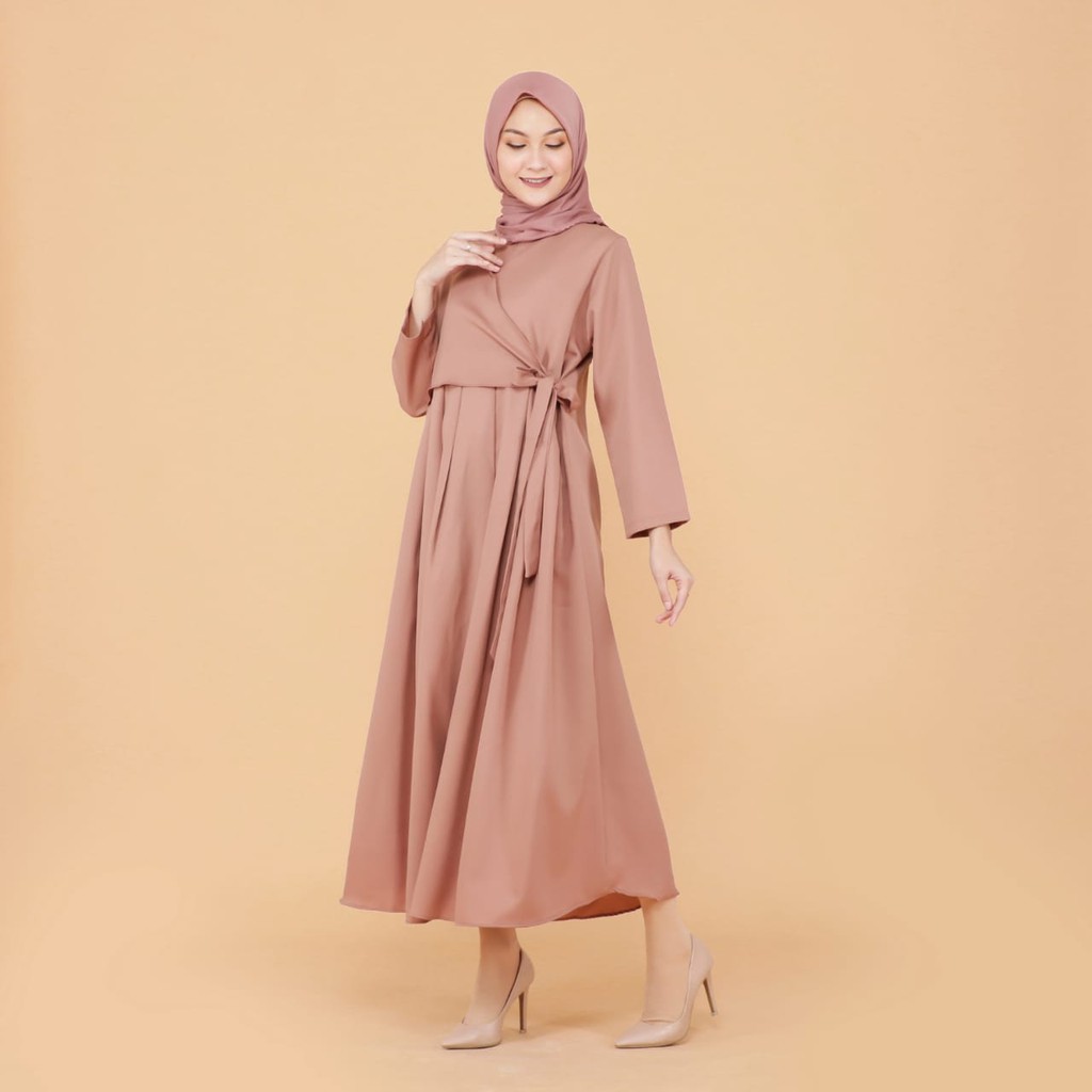 TokoMilkan - Dress Wanita Dewasa Muslim INAYAH Bahan Moscrepe