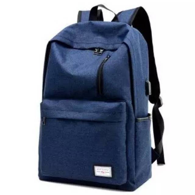 Ransel Pria Fashion Warna Solid Tas Sekolah Kain Oxford Berlapis untuk Remaja Laki-laki Ransel Laptop Tahan Air Kapasitas Besar