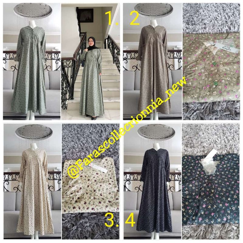 Gamis Katun Jepang motuf bunga kecil ori by edness Kayla
