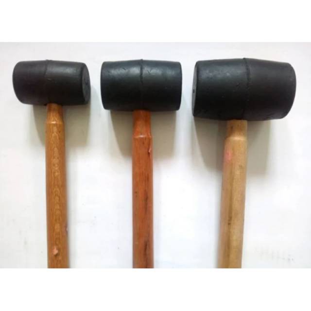 ALL PALU KARET HITAM UNTUK KERAMIK /  GAGANG KAYU - BLACK RUBBER HAMMER