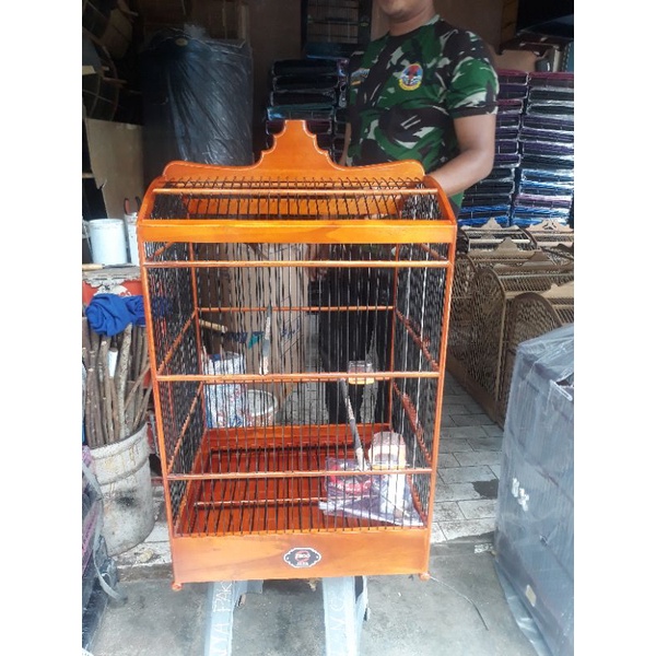 sangkar/ kandang  kotak ebod jaya no 3 warna coklat plat terbaru (grab)
