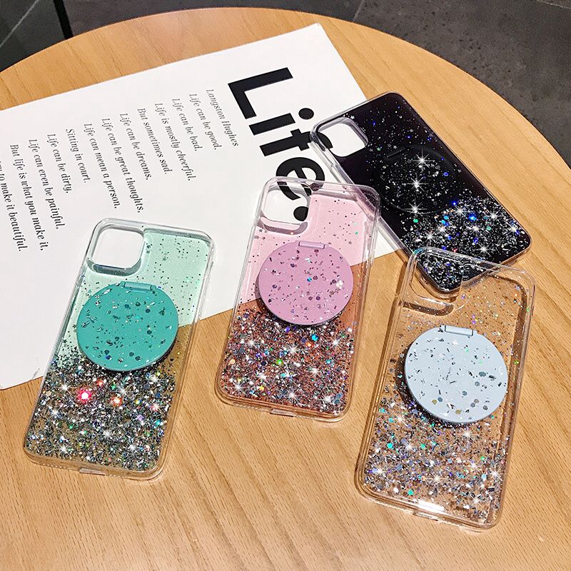 4Colors！Casing Mirror Case iPhone 6 6S 7 8 + Plus SE 2020 11 12 Pro Max X XR XS Max Glitter Starry Sky