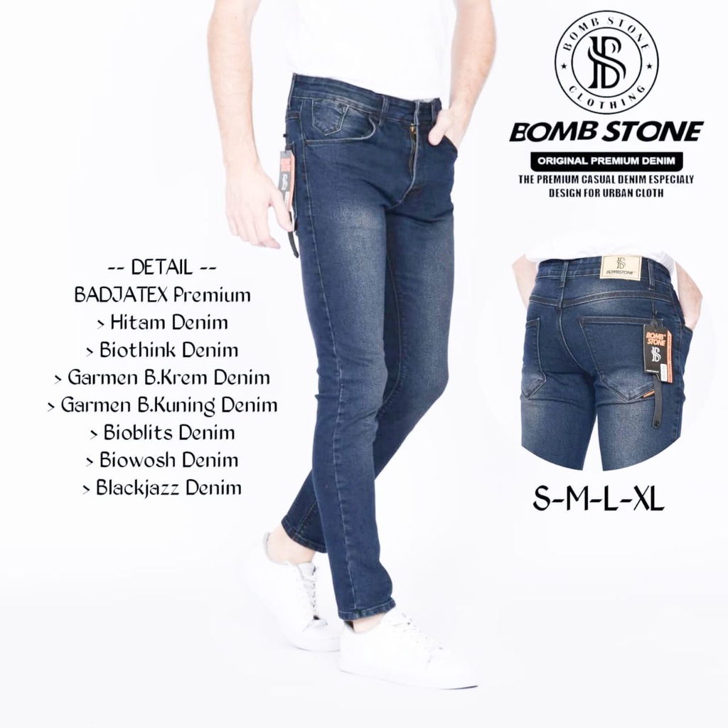 Celana Jeans Pria Slimfit Denim Bombstone Original Bandung