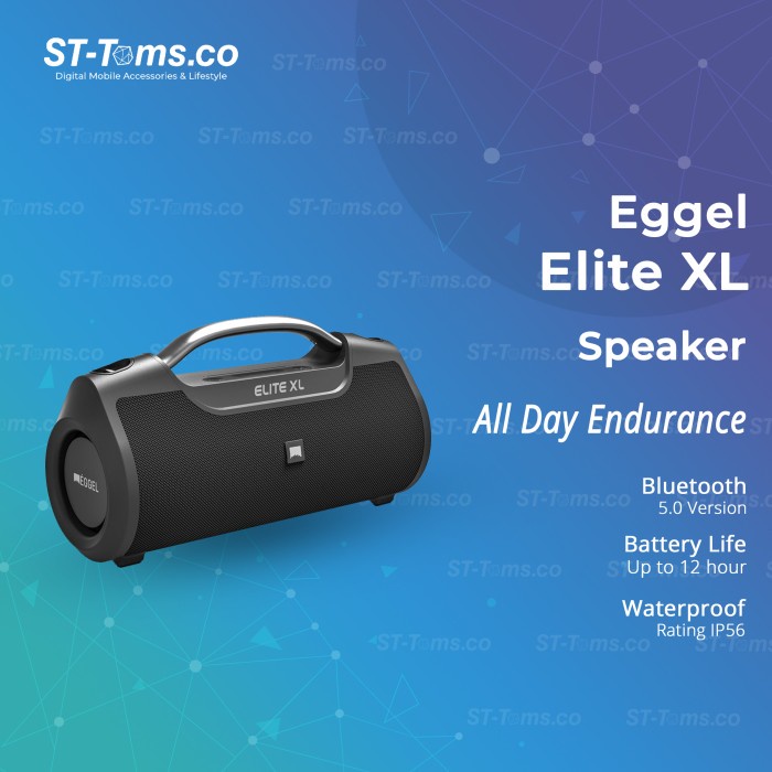 EGGEL ELITE XL WATERPROOF PORTABLE BLUETOOTH SPEAKER