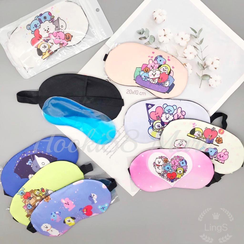 PENUTUP MATA TIDUR BTS EDITION/TRAVEL SLEEP MASK BT21/SLEEPING MASK KARAKTER KOREA