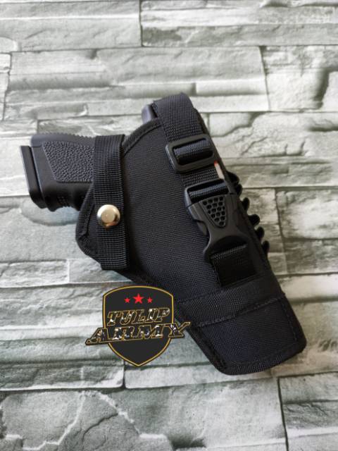 Holster pinggang/sarung pistol kanvas