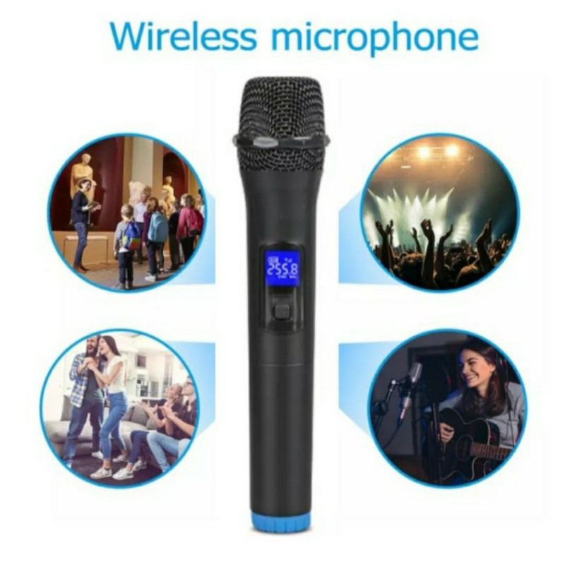 3R Microphone Wireless Mic Karaoke Connect Ampli Speaker Single Mic