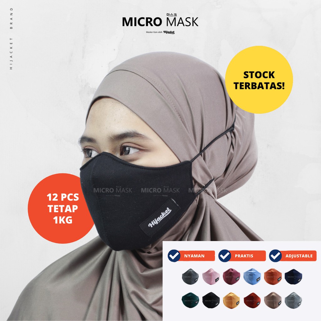 Micro Mask Hijacket Masker Kain Hijab Tali Karet Masker Micro Mask Hijacket Masker Kain Hijab Tali Karet Masker