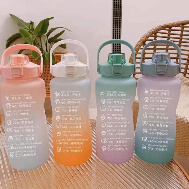 Botol Minum 2 Liter 2ML Korea VIRAL / BOTOL MINUM GRADASI VIRAL 2L STIKER 3D R1N5