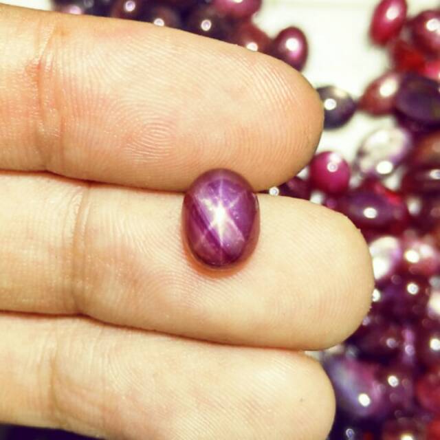 Batu Natural ruby star asli burma batu akik