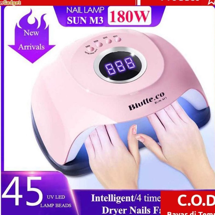 MPro Pengering Kutek Kuku Gel 180w 54w 48w LCD Display New Style LED Sinar UV Nail Dryer Art Manicure SUN-X 120w SUN-M3 45LED 180W 36 45 led