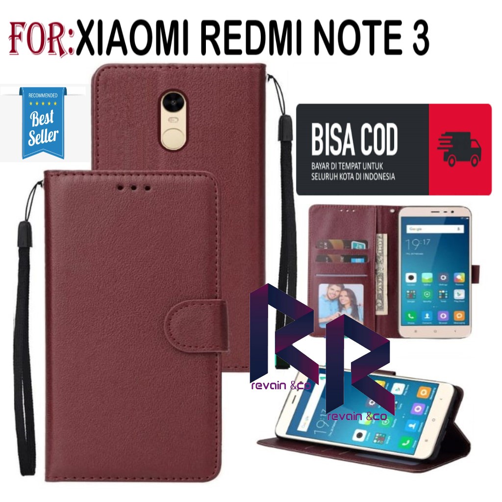 CASE XIAOMI REDMI NOTE 3 FLIP WALLET LEATHER KULIT PREMIUM SARUNG BUKA TUTUP KESING HP FLIP CASE REDMI NOTE 3