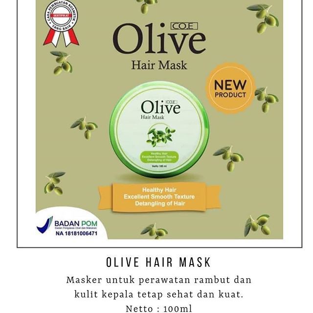 [ORI] SYB Olive Hair Mask Masker Rambut AMPUH Merawat Rambut Rusak Kering dan Bercabang dalam 7 Hari - 100ml BPOM