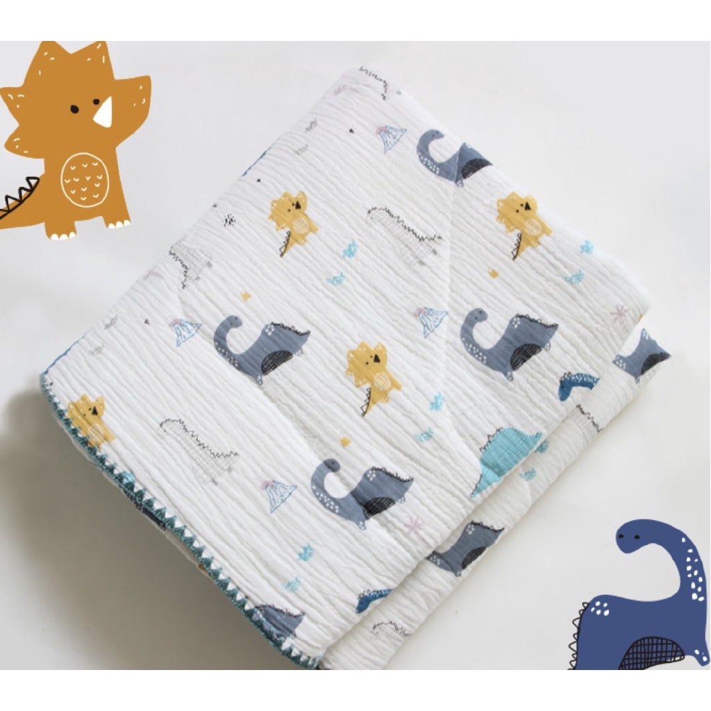 Jusyco Stitch Print MUSLIN BAMBOO Baby BLANKET SELIMUT BAYI Shopee Indonesia
