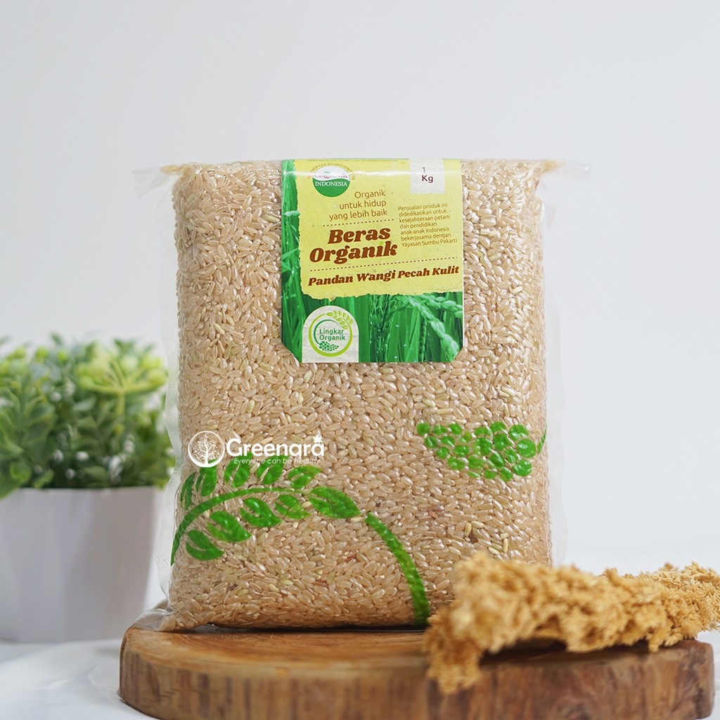 

Alsiha Sehat Alami Organik Beras COKELAT / Pandan Wangi Pecah Kulit 1kg lingkar organik