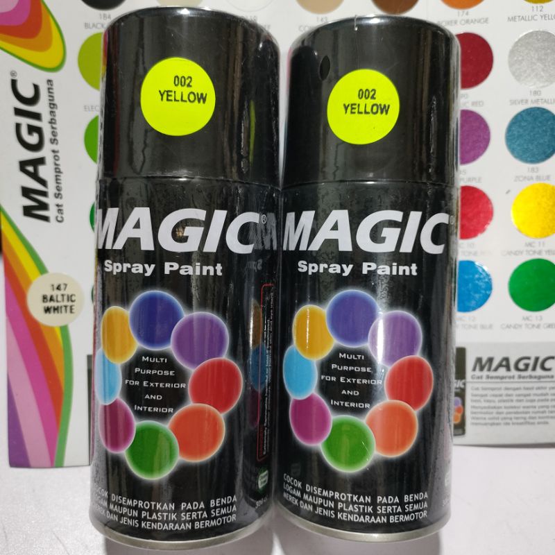 Cat Semprot Serbaguna Magic Ready Berbagai Varian Warna Stabilo Green Orange Red Pink Yellow Kuning Merah Hijau Merah Clear White Pilox Pilok Magic Spray Paint 300cc