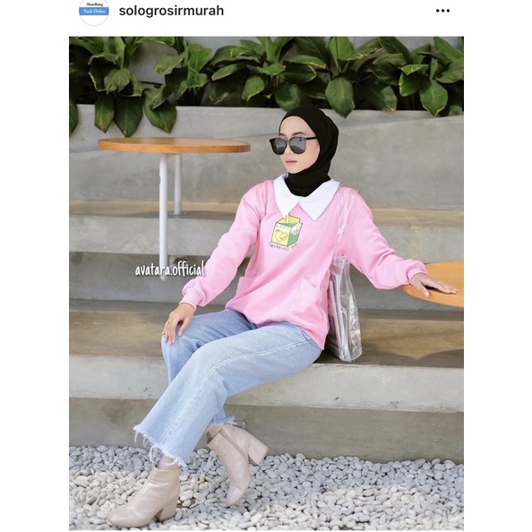 Juice Box sweater/sweater box/sweter cantik/sweater ala corea