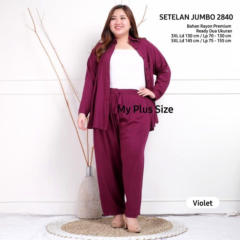 Setelan Rayon Polos super jumbo 2840,Ld 130 &amp; 145 cm