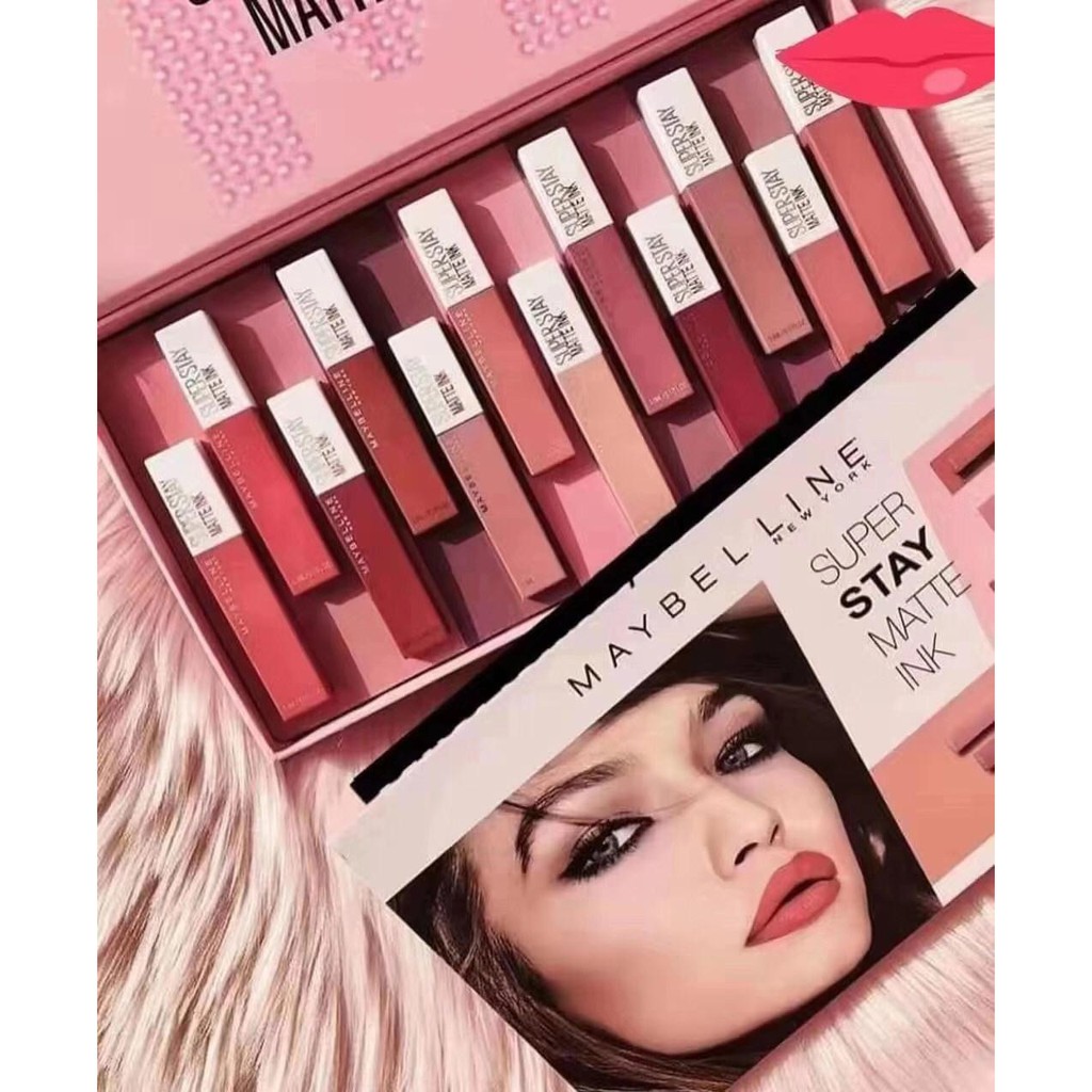 (LUSIN / 1 BOX PALLETE) LIPCREAM MAYBELLINE BARCODE 12 COLLOR