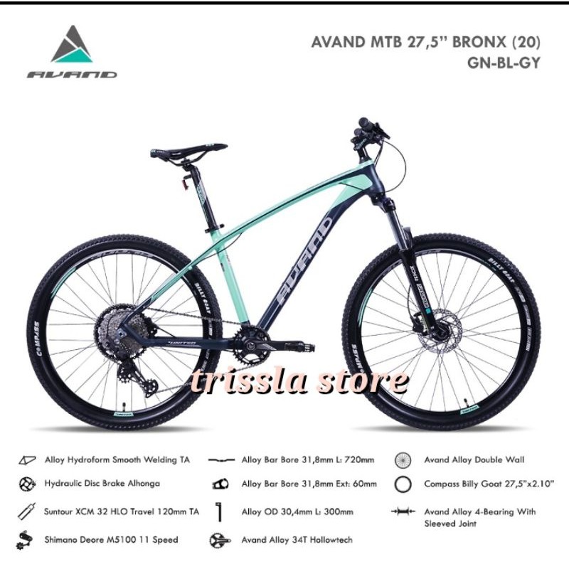 Sepeda Gunung/MTB 27,5 AVAND BRONX Alloy Deore 11 Speed Hydraulic