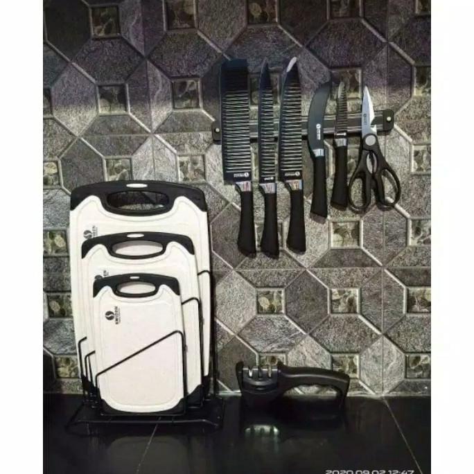 Ag77Z75 Chopping Board Swiden Dan Knife Set Premium / Pisau Swiden Hildawatimore