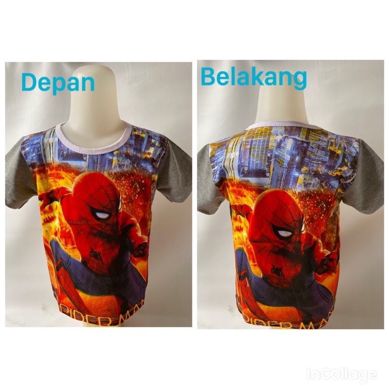 Kaos anak laki-laki-kaos FULL PRINT (SPIDERMAN) 1-9 tahun