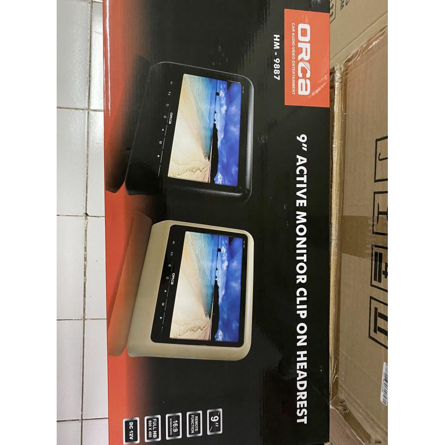sulaemanan_selle | Tv headrest clip on monitor orca Hm 9887 layar 9in beige/black