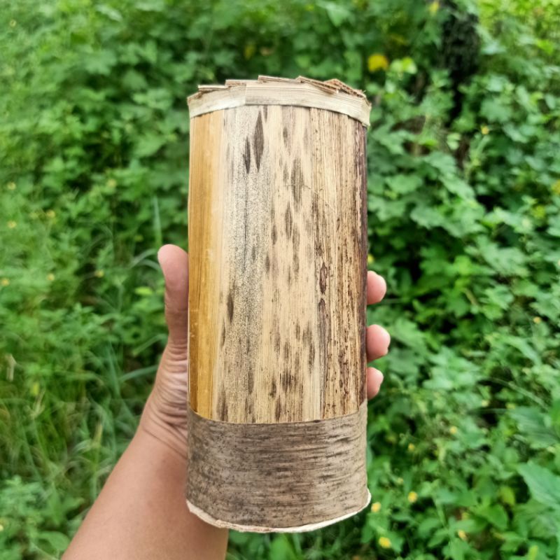 prakarya botol bekas celengan pelepah pisang kerajinan botol bekas