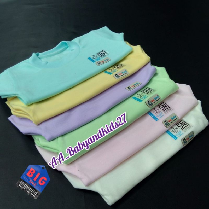 SATUAN !!! 1PC Kaos Oblong Bayi One Baby Polos Size S-Xl SNI