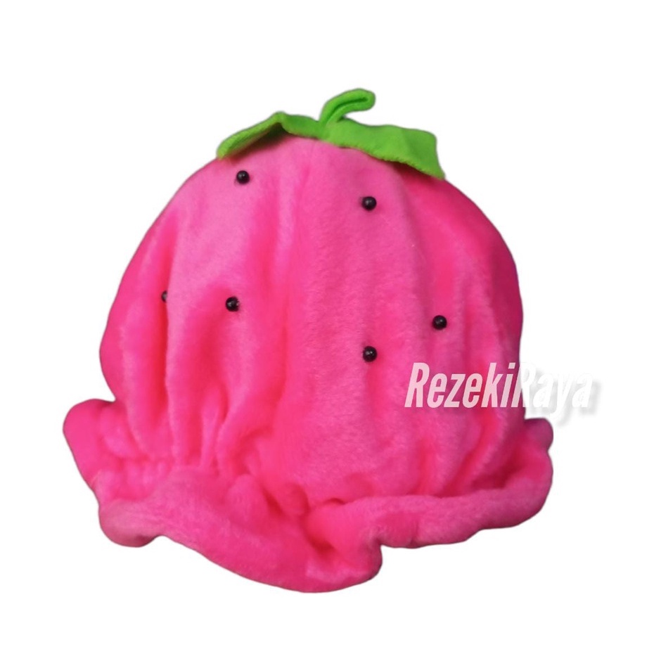 Bucket Strawberry Pinky Topi Anak Balita 6bln- 3th Topi Anak Perempuan