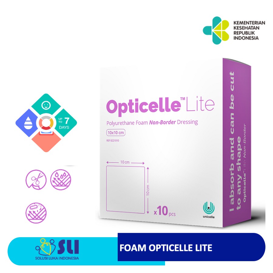 Jual 1 BOX FOAM DRESSING OPTICELLE LITE penyerap cairan luka