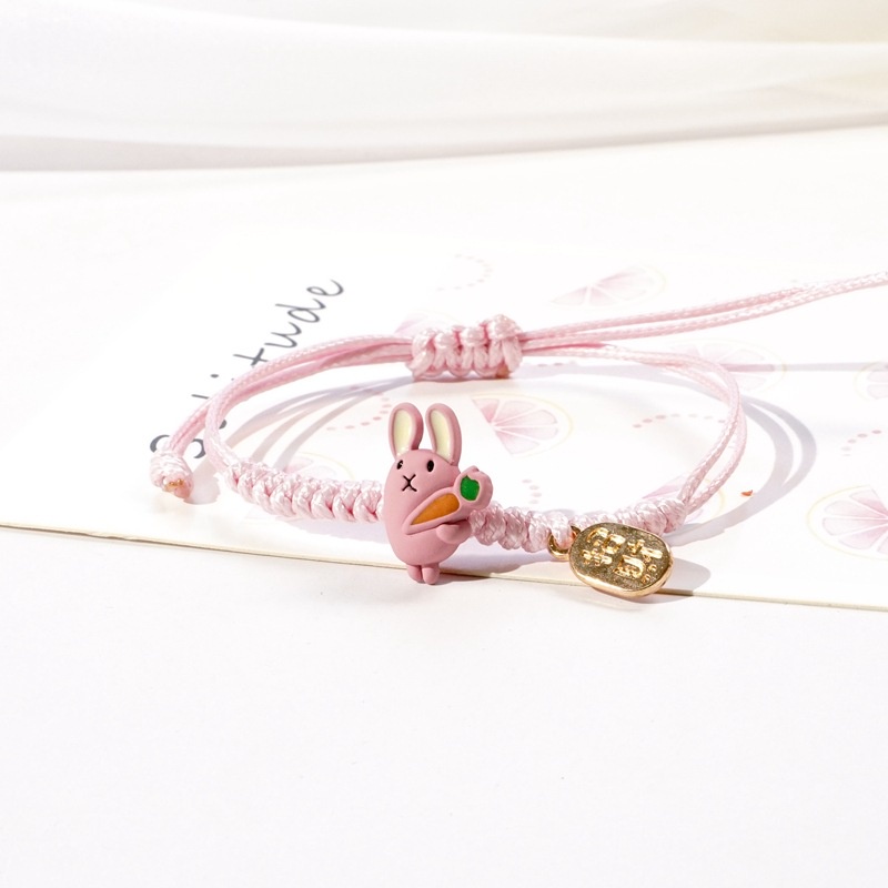 Gelang bear etnik bead Tali persahabatan Braided Bracelet/Friendship Adjustable Fashion Aksesoris-pink