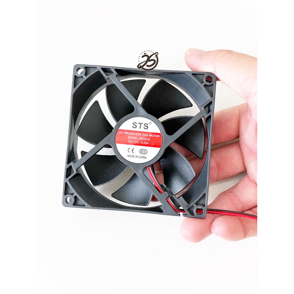 FAN DC 12V 9cm KIPAS DC 9x9cm BRUSHLESS FAN TEBAL COOLING EXHAUST 9cm KIPAS PENDINGIN 90mm 9 x 9cm 0.25A