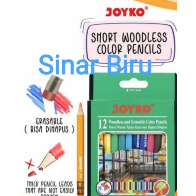 

PENSIL WARNA DAPAT DI HAPUS / ERASABLE JOYKO CP - 120 1 SET 12 PCS