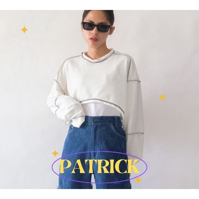 1KG MUAT 7PCS  | PATRICKA SHIRT TOP CROP RIB BOBAL HITS OOTD SELEBGRAM KOREAN STYLE FASHION GROSIR MURAH WANITA TERKINI