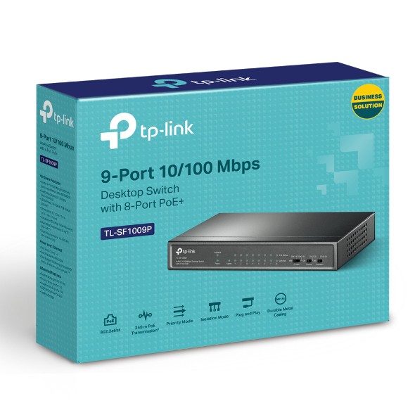 TP-Link Switch TL-SF1009P 9Port 10-100Mbps Switch with 8port PoE+