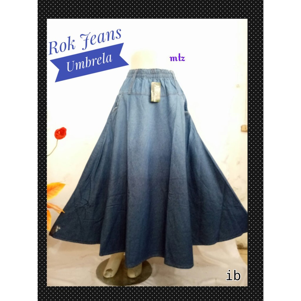 Rok Jeans Umbrella, Rok Denim Payung, Rok Jeans Superklok.