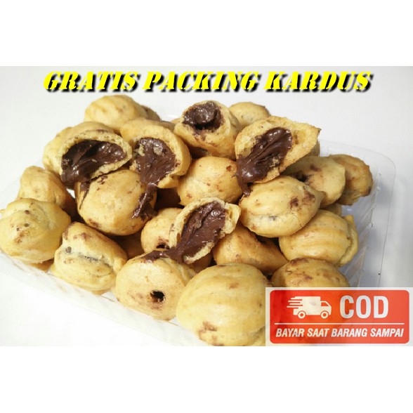 

Termurah makanan ringan sus kering isi coklat manis [ 125 gram ] jajanan kue kering manis murah
