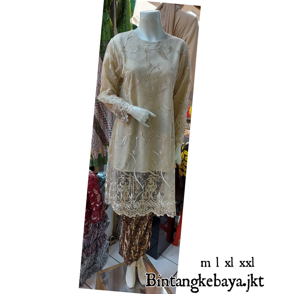 TERBARU SET TUNIK TULLE MUTIARA BORDIR / SET TUNIK PESTA / SET TUNIC TULLE MUTIARA BORDIR