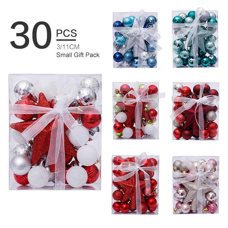 30pcs / Set Ornamen Bola Gantung Untuk Dekorasi Pohon Natal