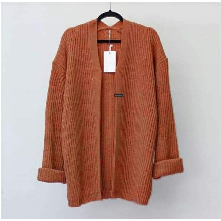 Oversize Cardigan Breska - Cardy Rajut Tebal Premium - Kardigan Wanita Kekinian - Long Cardy Rajut