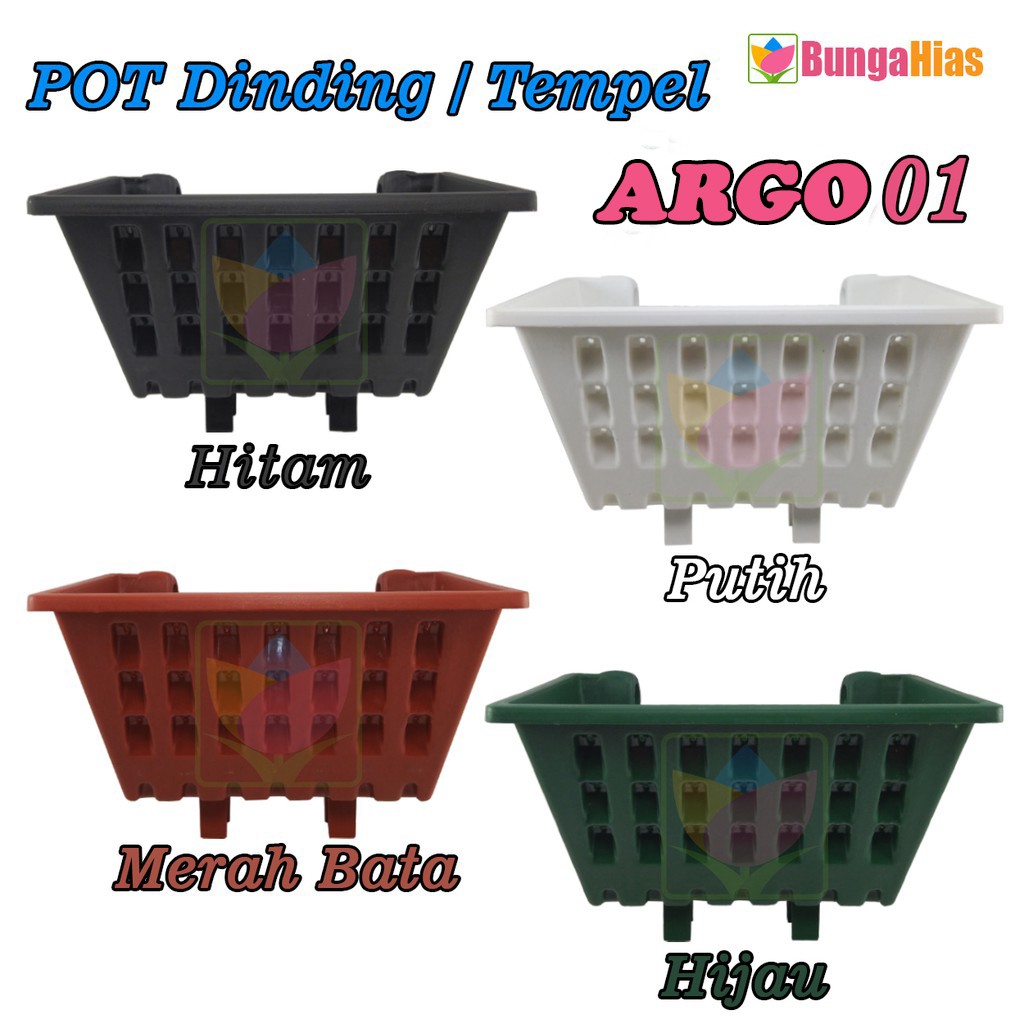 Pot Dinding  Tempel  Argo 01 Tanaman  Bunga dan Hias  Vertical 