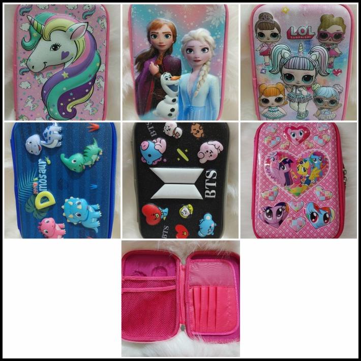 

Kotak Pensil Hardcase Glitter Like Smiggle Bt21,Dino,Frozen,Unicorn