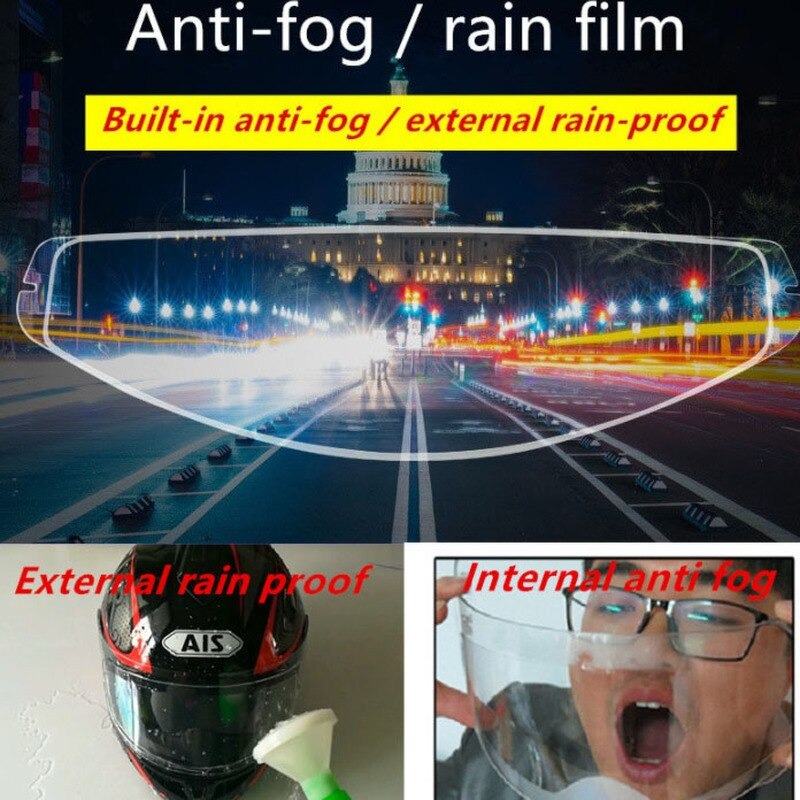 [BISA COD] [1 Pcs] Anti Fog Helm Flat Visor Stiker Anti Fog Helm Stiker Pengaman Helm Anti Air Hujan Aksesoris Berkendara