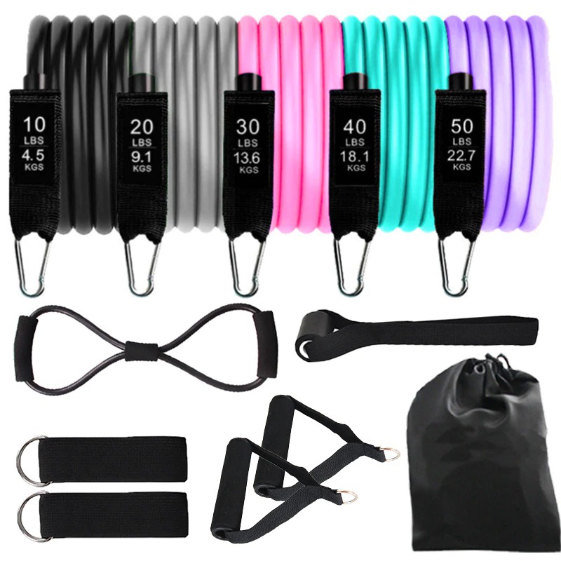 Set Tali Stretching Resistance Band Pilates Yoga Fitness 12 PCS/set 150LBS