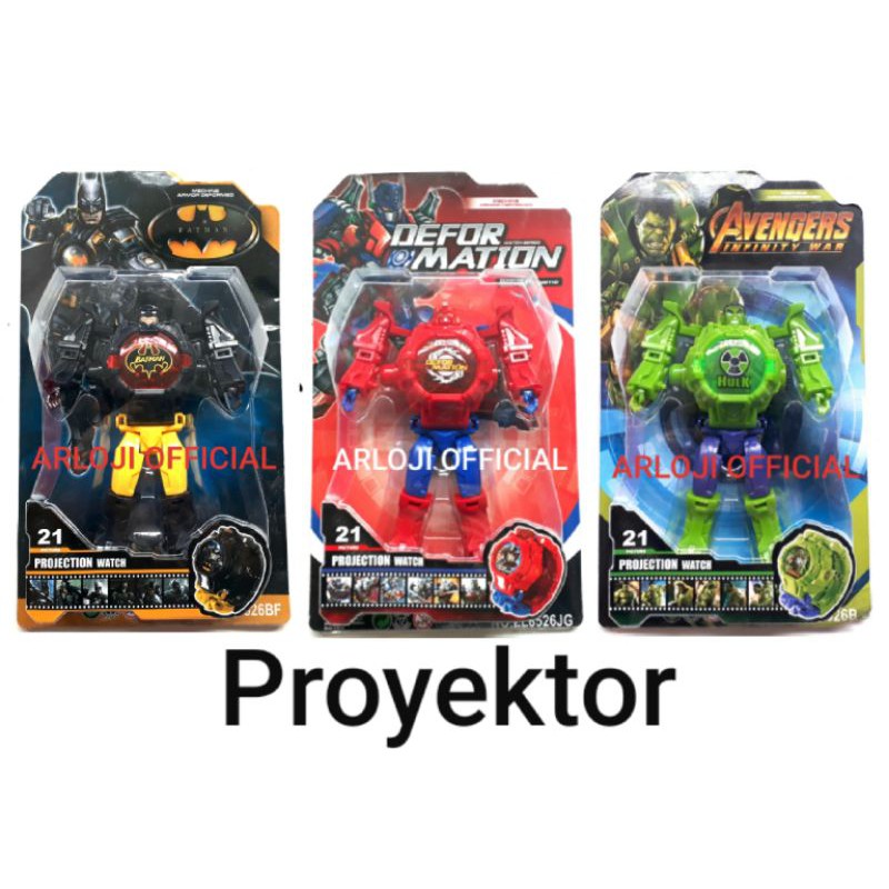 Jam tangan robot Super hero LED banyak karakter