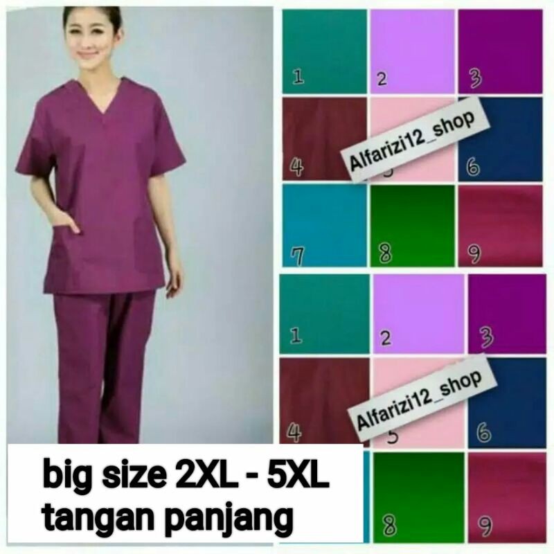 BAJU SERAGAM OK,BAJU DOKTER (LENGAN PANJANG)  BIG SIZE/ JUMBO